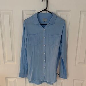 Thread & Supply Light Blue Button-Up Top